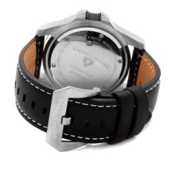 Swiss Legend Men's 'Conqueror' Black Genuine Leather Watch