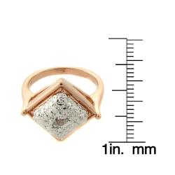 Fusion Rose Gold Overlay Diamond Accent Square Ring