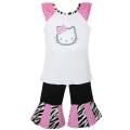 AnnLoren Girl's 2-piece Hello Kitty Shirt and Capri Set