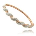 Fusion Rose Gold Overlay Diamond Accent Twist Bangle Bracelet