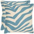 Stripes 18-inch Embroidered Blue Decorative Pillows (Set of 2)