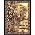African Adventure Giraffe Black Area Rug (5'x7')
