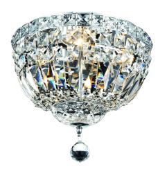 Chrome Four-light Flush Mount Fixture