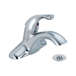 Delta Single Handle 4-inch Centerset Chrome Lavatory Faucet With Grid Drain