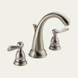 Peerless 8-inch Widespread Brushed Nickel Lavatory Faucet With Pop-Up Drain