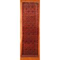 Persian Hand-knotted Hamadan Red/ Navy Wool Rug (3'6 x 16'4) (Iran)