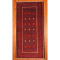 Persian Hand-knotted Hamadan Navy/ Red Wool Rug (4'9 x 9'6) (Iran)