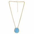 Nexte Jewelry Goldtone Faceted Teardrop Turquoise Necklace