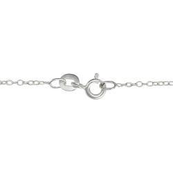 Silver Created Sapphire and Diamond Accent Cat Necklace (H-I, I3) (1/3ct TGW)