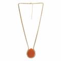 Nexte Jewelry Goldtone Faceted Teardrop Coral Necklace