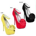 I-Comfort Women's Flower Peep-toe Mary Jane Pumps