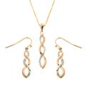 Fusion Rose Gold Overlay Diamond Accent Infinity Design Jewelry Set