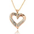 Fusion Rose Gold Overlay Diamond Accent Heart Necklace