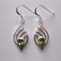 Sterling Silver Peridot Teardrop Earrings (Thailand)