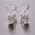 Sterling Silver Peridot Butterfly Earrings (Thailand)