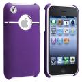 Dark Purple/ Chrome Hole Rear Snap-on Case for Apple iPhone 3G/ 3GS
