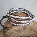 Clear Crystal Leather Tribal Wrap Bracelet (Thailand)