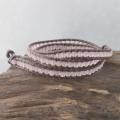 Rose Quartz Tribal Wrap Leather Bracelet (Thailand)