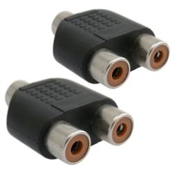 RCA to 2-RCA Female AV Video Adapter Jack Splitter (Pack of 2)