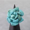 Blooming Rose Turquoise Cotton Rope Ring (Thailand)
