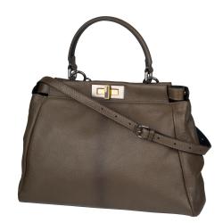 Fendi 'Peek-A-Boo' Small Olive Green Satchel Handbag