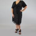 Kiyonna Women's Plus 'Leah' Black Lace Overlay Dress
