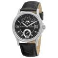 Grovana Men's Black Dial Black Leather Strap Watch