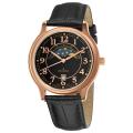 Grovana Men's Black Moonphase Dial Rose Goldtone Watch