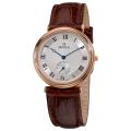 Grovana Men's Rose Goldtone Brown Leather Strap Watch