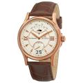 Grovana Men's Silver Dial Brown Leather Strap Watch