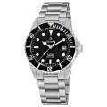 Grovana Men's 'Diver' Black Dial Stainless Steel Watch