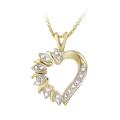 18k Gold over Sterling Silver Diamond Accent Heart Necklace