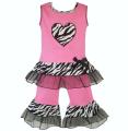 AnnLoren Girls Hot Pink Zebra and Capri Outfit