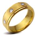 Goldplated Tungsten Carbide Men's Cubic Zirconia Ring