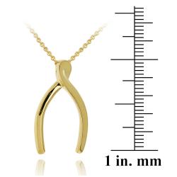 18k Gold over Sterling Silver Wishbone Necklace 