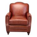 Seville Brown Leather Press Back Club Chair