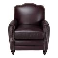 Seville Burgundy Leather Press Back Club Chair
