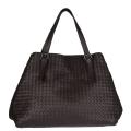 Bottega Veneta Dark Brown Woven Leather Tote Bag