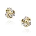18k Gold over Sterling Silver Diamond Accent Love Knot Stud Earrings