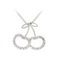 Sterling Silver Diamond Accent Cherry Necklace