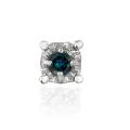 Sterling Silver Blue Diamond Single Stud Earring