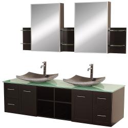 Avara 72-inch Espresso Oak Double Bathroom Vanity Set