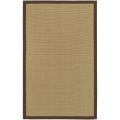 Woven Border Town Chocolate Sisal with Cotton Border Rug (4' x 6')
