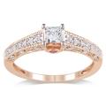 10k Pink Gold 1/2ct TDW Diamond and Pink Sapphire Ring (G-H, I1-I2)