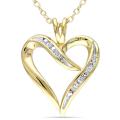 Yellow Rhodium Plating Over Silver Diamond Accent Heart Necklace