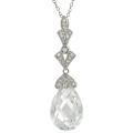 Tressa Silvertone Pave-set Teardrop-shaped Cubic Zirconia Necklace