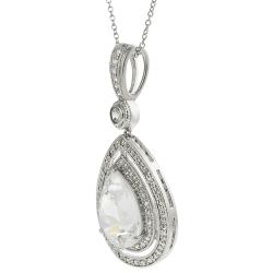 Tressa Silvertone Pave-set Teardrop-shaped Cubic Zirconia Necklace