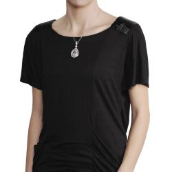 Tressa Silvertone Pave-set Teardrop-shaped Cubic Zirconia Necklace