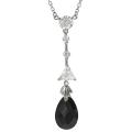 Tressa Silvertone Black and White Cubic Zirconia Drop Necklace