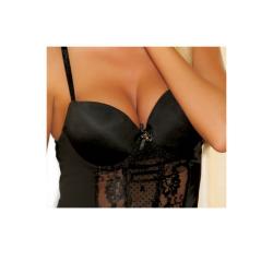 Stanzino Women's 'Diana' Black Lace Babydoll Set